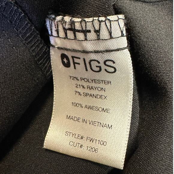 Figs Technical Collection Black Casma Two Pocket Scrub Top Size L - Picture 7 of 10